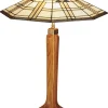 Corbel Base Table Lamp with Art Glass Shade