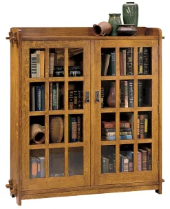 Double Bookcase with Glass Doors