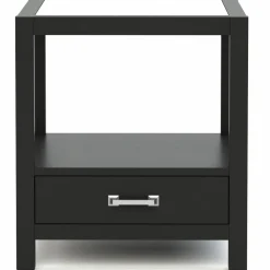 Dwyer One-Drawer End Table, Glass Top