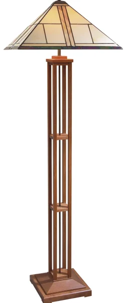 Floor Lamp with Art Glass Shade
