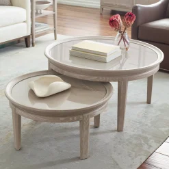 Maidstone 28-inch Round Cocktail Table, Woven Jute