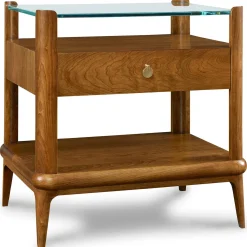 Martine Glass-Top Nightstand
