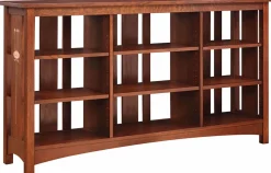 Slatted Back Bookcase with Six Shelves