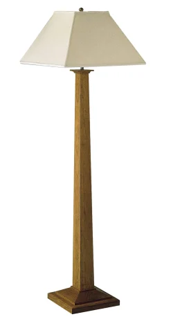 Square Base Floor Lamp with Linen Shade