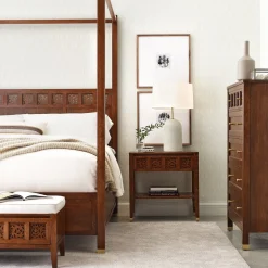 Surrey Hills Open Nightstand, Wood Top