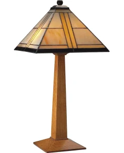 Table Lamp with Art Glass Shade